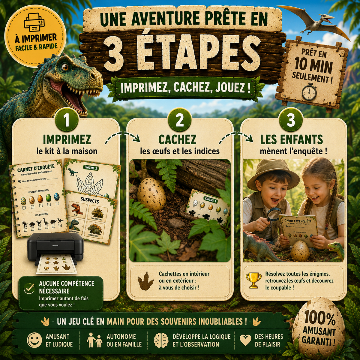Chasse au trésor Dinosaure – 4 à 6 ans