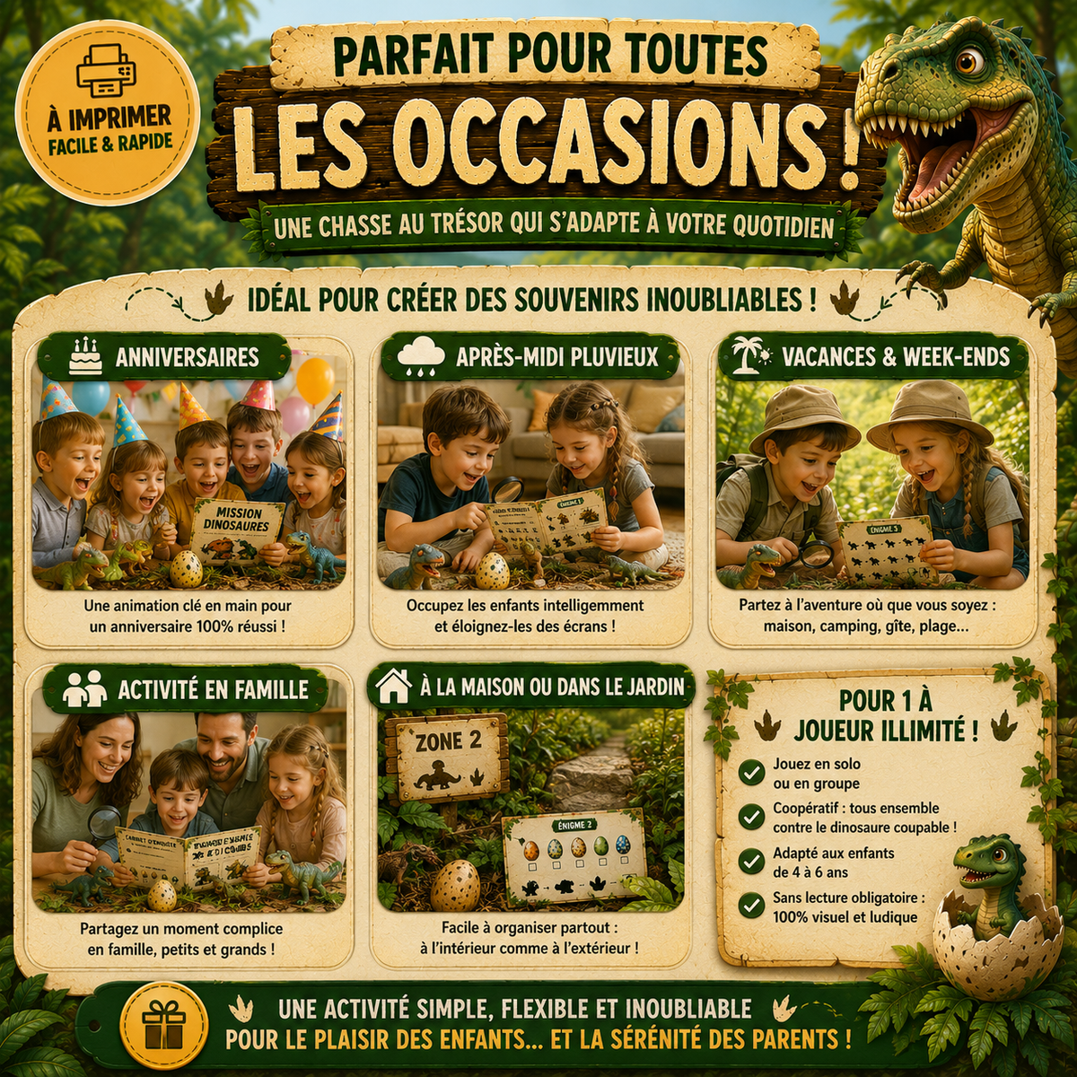 Chasse au trésor Dinosaure – 4 à 6 ans