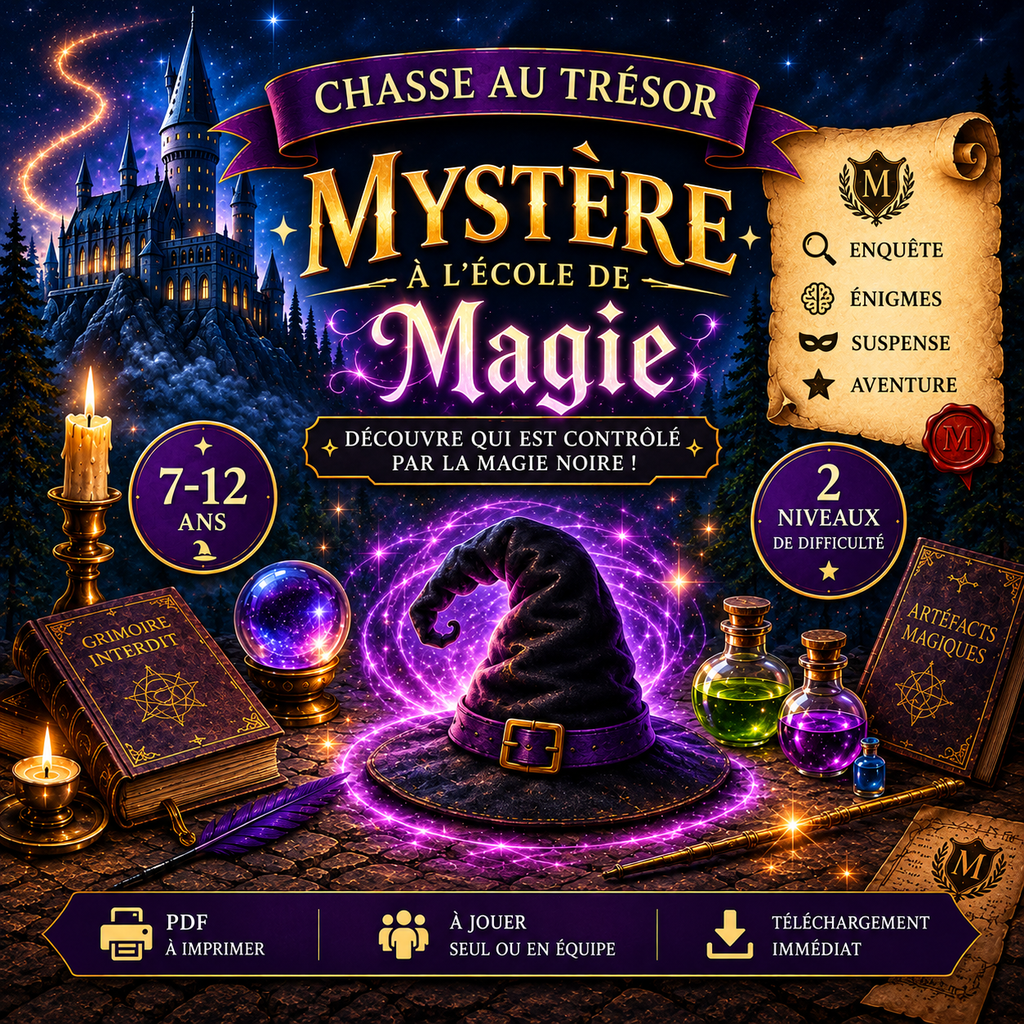 Chasse au trésor École de Magie – 7 à 12 ans | Mystère à l’École de Magie