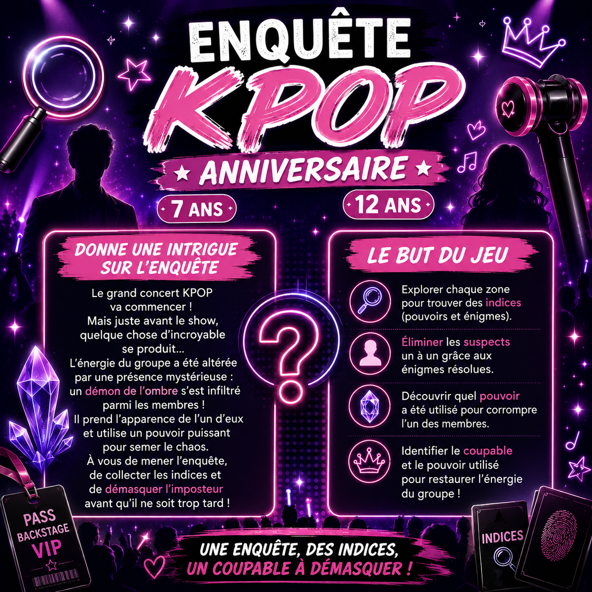 Chasse au trésor K-Pop – 7 à 12 ans | Enquête & Énigmes à Imprimer