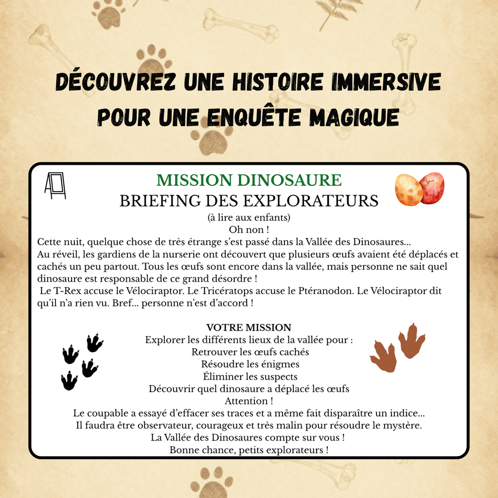 Chasse au trésor Dinosaure – 4 à 6 ans