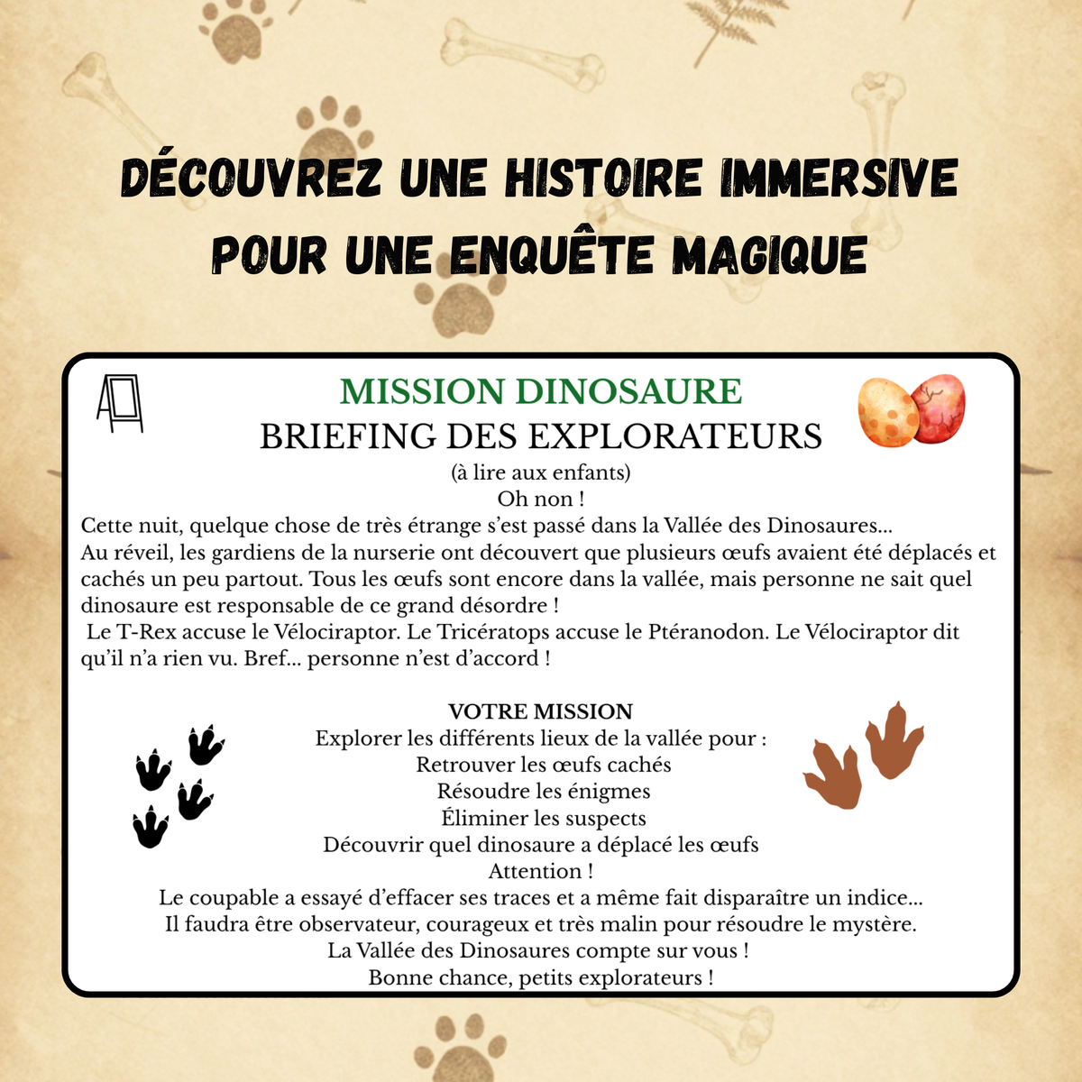 Chasse au trésor Dinosaure – 4 à 6 ans