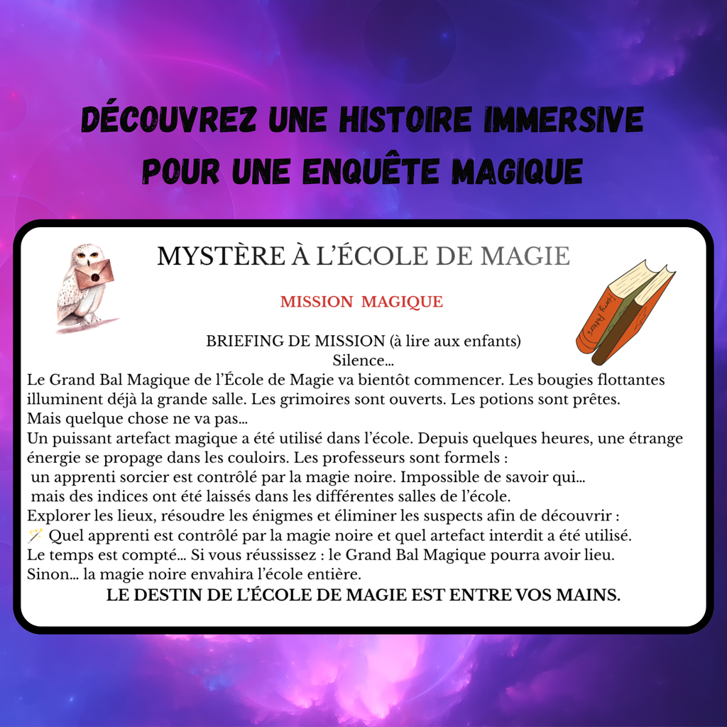 Chasse au trésor École de Magie – 7 à 12 ans | Mystère à l’École de Magie