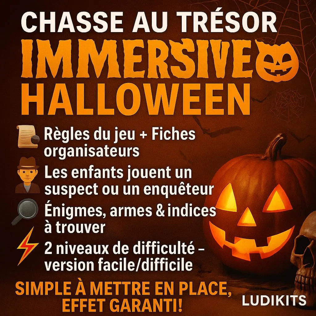 Chasse au trésor Halloween – 7 à 12 ans | Enquête & Énigmes à Imprimer