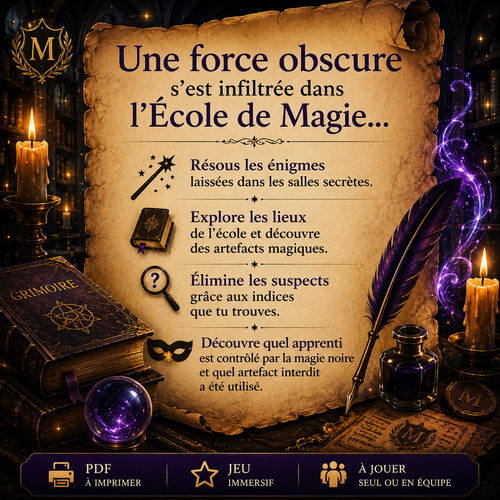 Chasse au trésor École de Magie – 7 à 12 ans | Mystère à l’École de Magie
