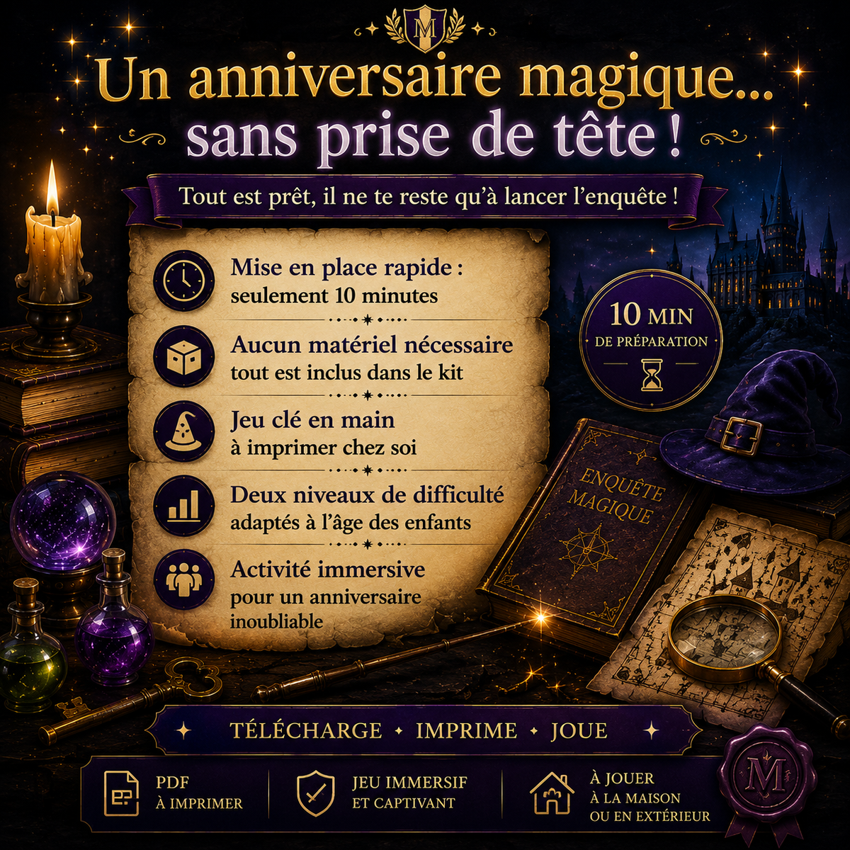 Chasse au trésor École de Magie – 7 à 12 ans | Mystère à l’École de Magie