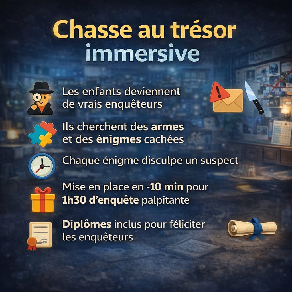Enquête Mystère Anniversaire Enfant à Imprimer (2 niveaux de difficulté)
