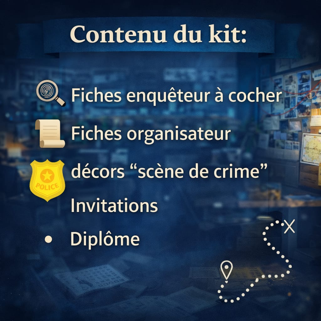Enquête Mystère Anniversaire Enfant à Imprimer (2 niveaux de difficulté)