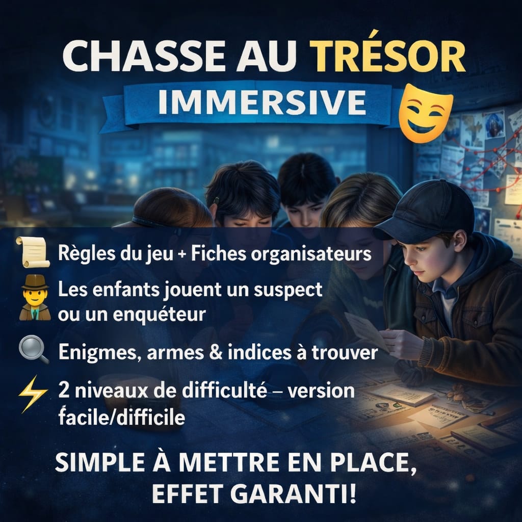 Enquête Mystère Anniversaire Enfant à Imprimer (2 niveaux de difficulté)