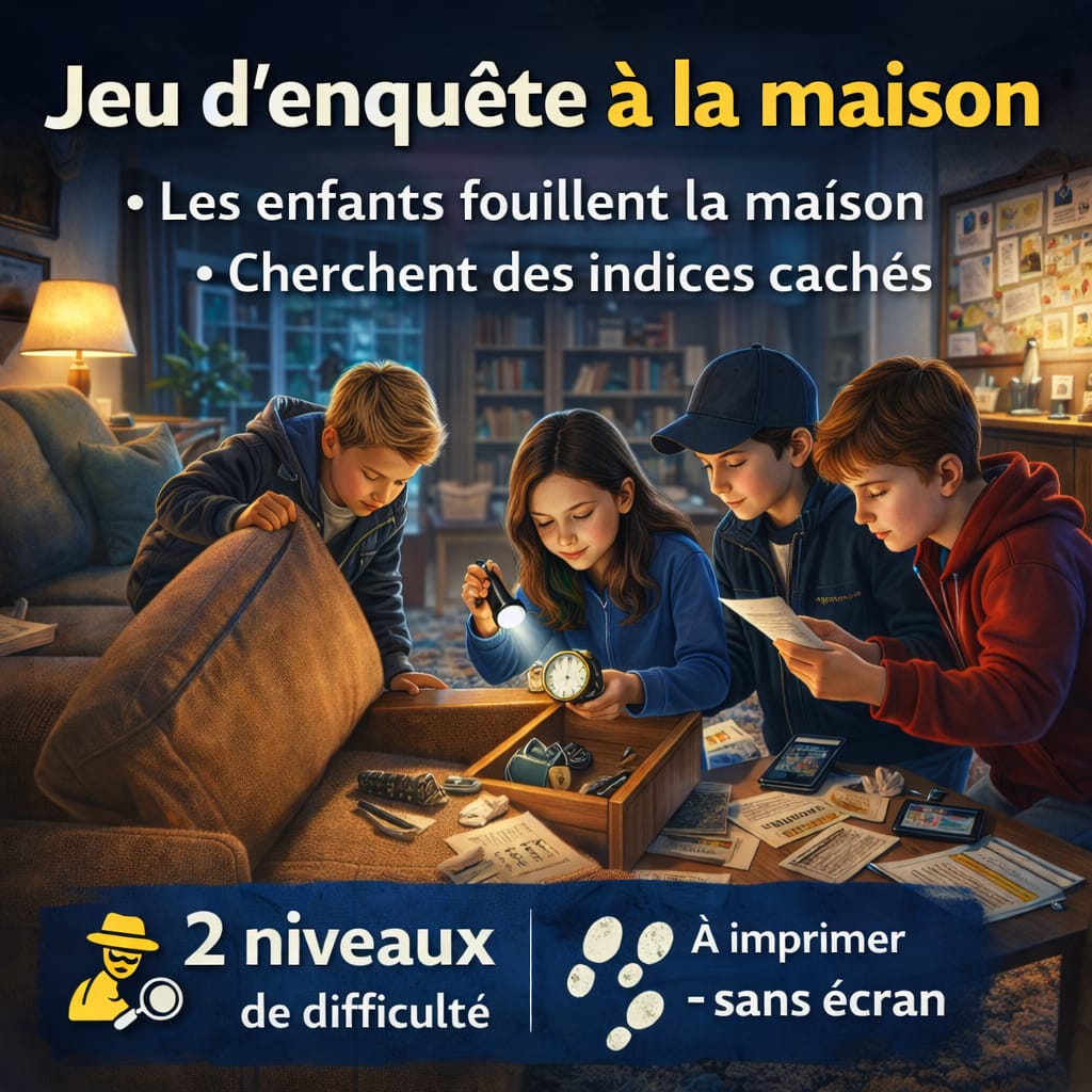 Enquête Mystère Anniversaire Enfant à Imprimer (2 niveaux de difficulté)
